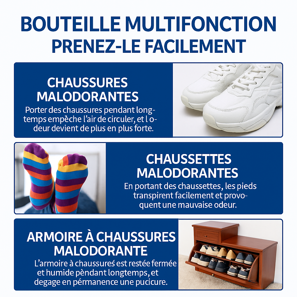Spray anti-bactérien pour chaussures
