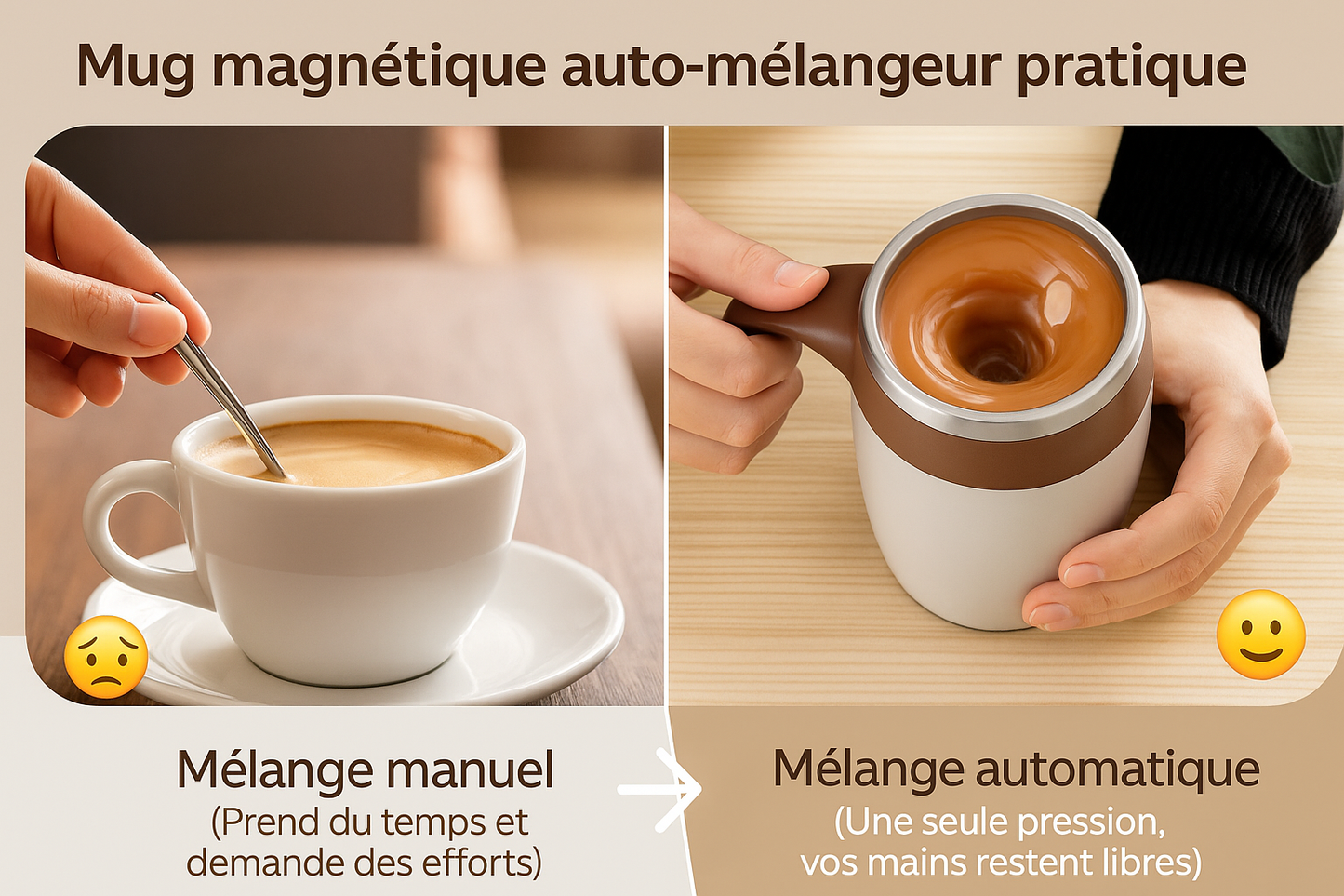 Tasse isotherme - magnétique rotative