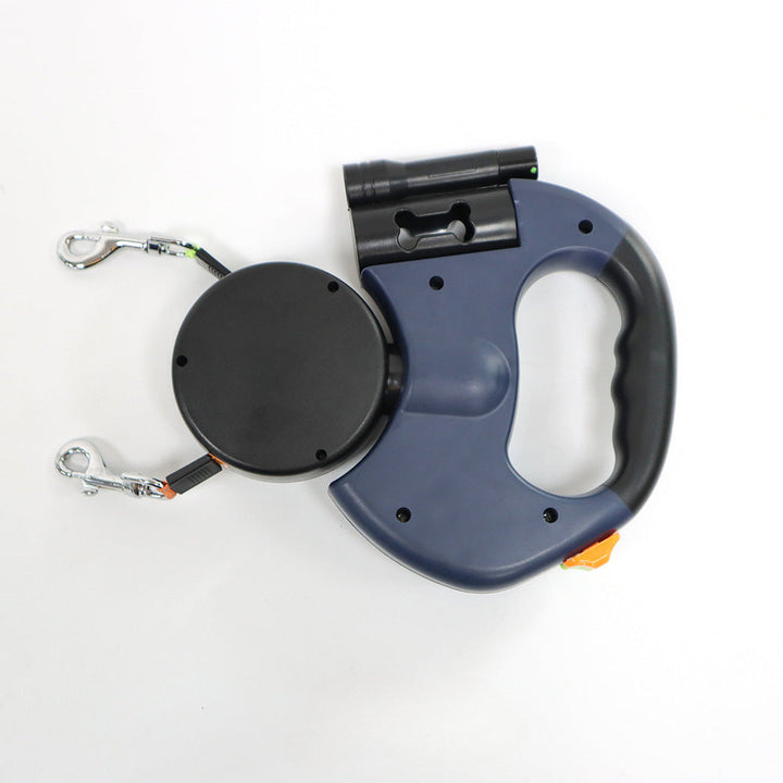 Laisse double pour chien avec émerillon anti-enchevêtrement et lumière LED
