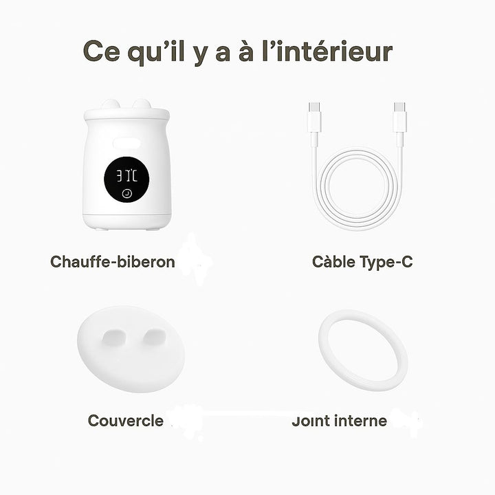 Chauffe-biberon portable fonctionnant sur batterie